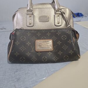 Louis Vuitton Brown Monogram Canvas Pochette with Gold Accent